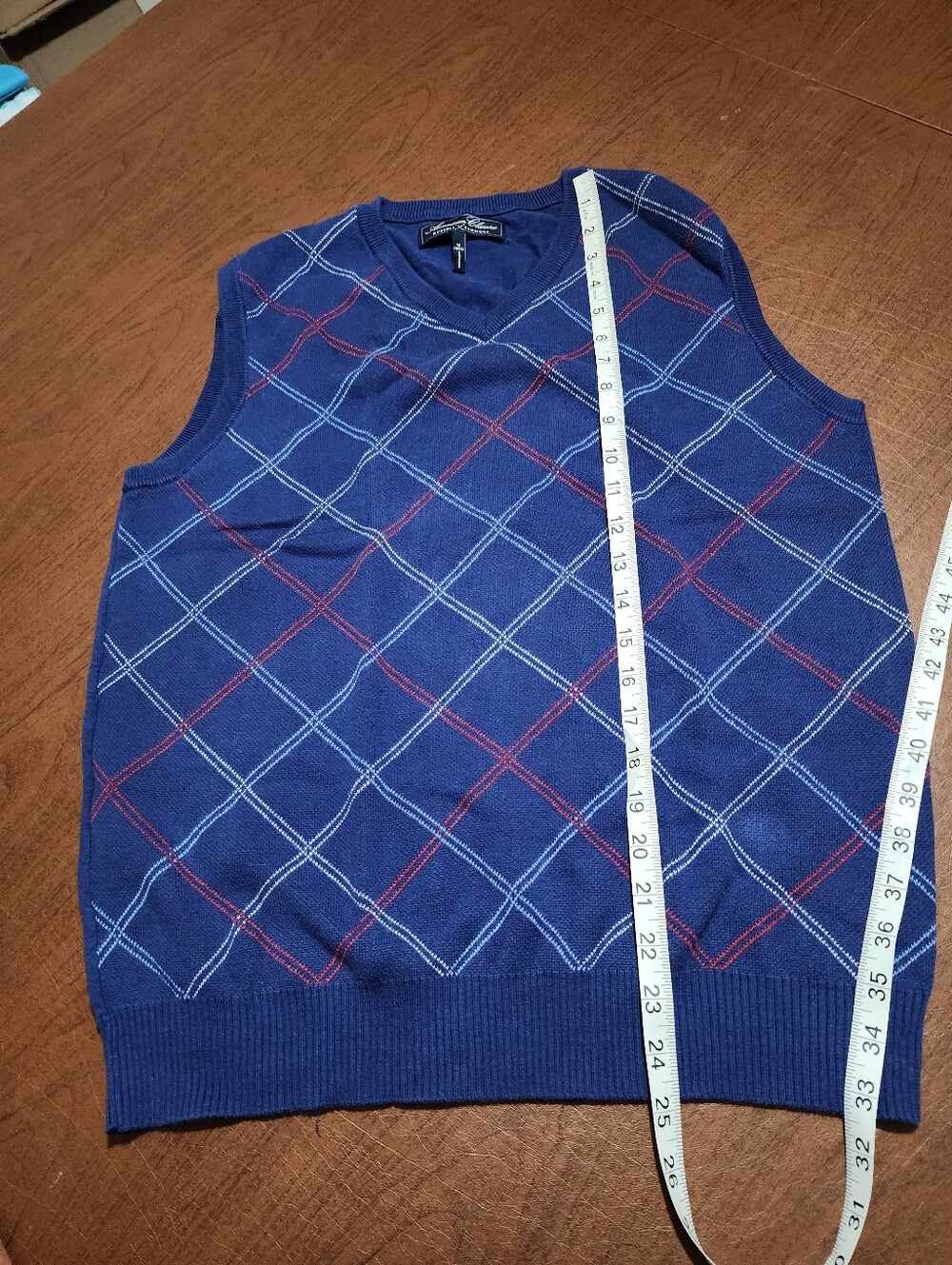 American Classic Russell Simmons Blue Argyle V-Neck Sweater Vest
